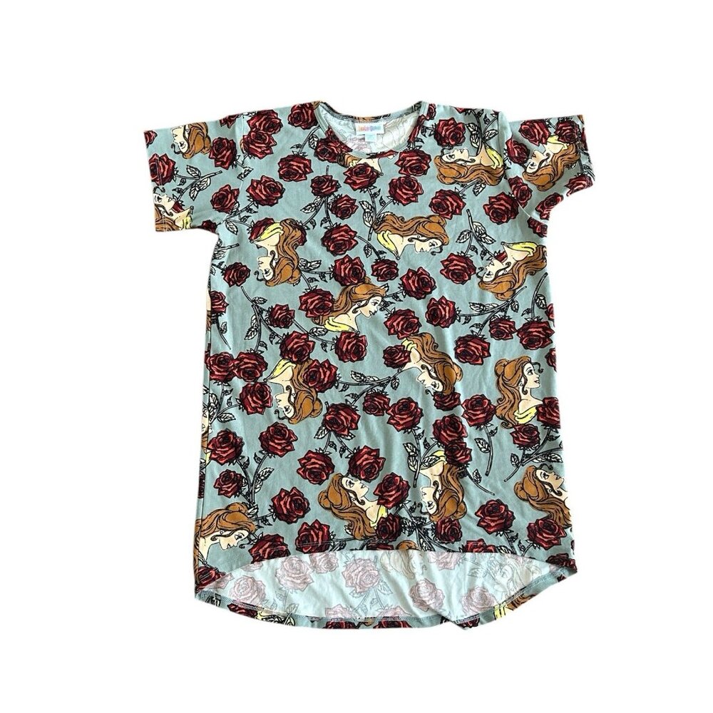 Lularoe x Disney Gracie Belle Beauty & the Beast Tunic Top Girls Size‎ 14
